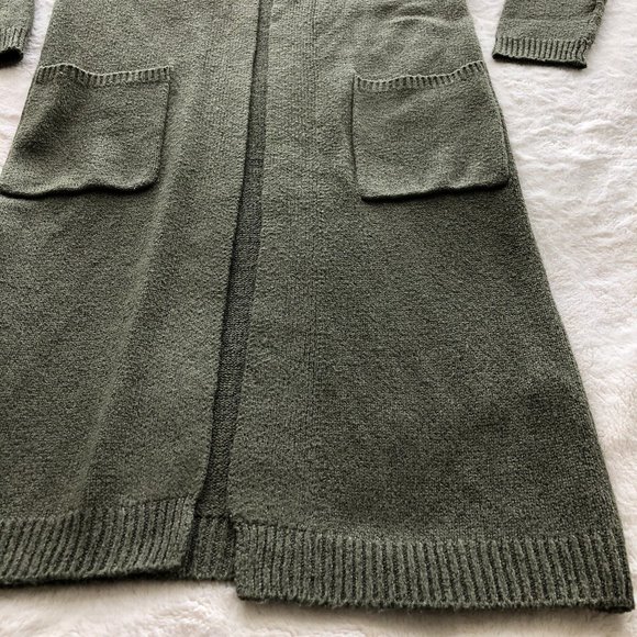 Comfy Long Dark Green Cardigan - Picture 9 of 15
